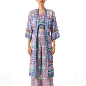 Alice + Olivia Multi pattern / color Floral Print Long Kimono Size Medium/large